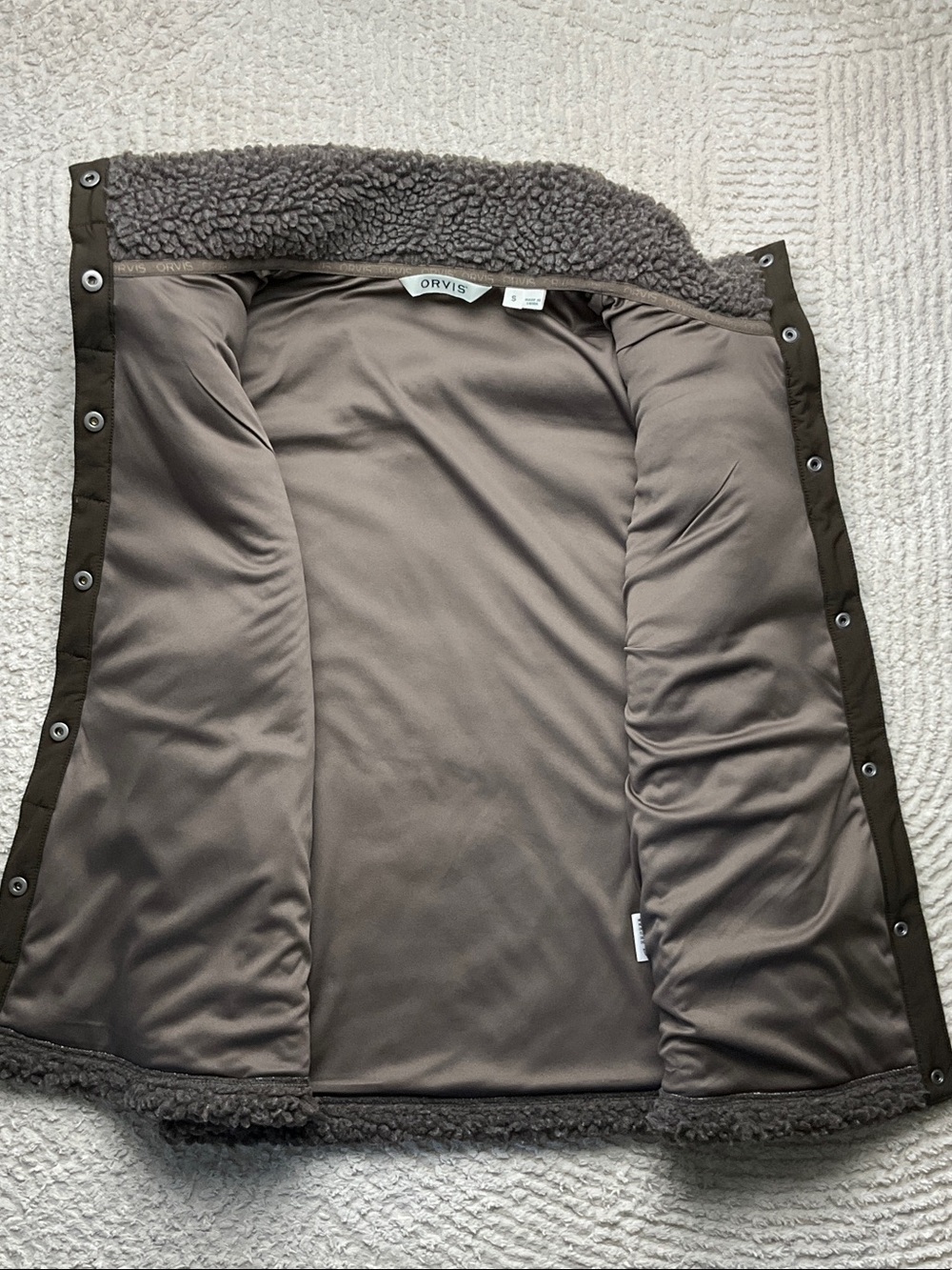 Orvis Mad River Snap Vest Raising Color Sherpa Fleece Women’s Style 3J3C Size S - Picture 7 of 11